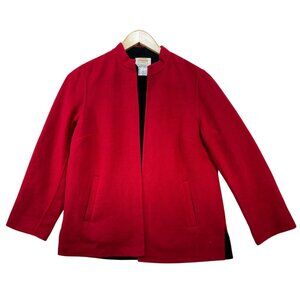 Talbots Womens Wool Blend Jacket Size 2 Petite Red - Italian Fabric Nylon & Cash